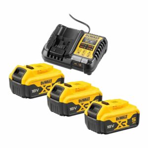 DEWALT Ensemble 3 Batteries 18V/5Ah XR et chargeur rapide