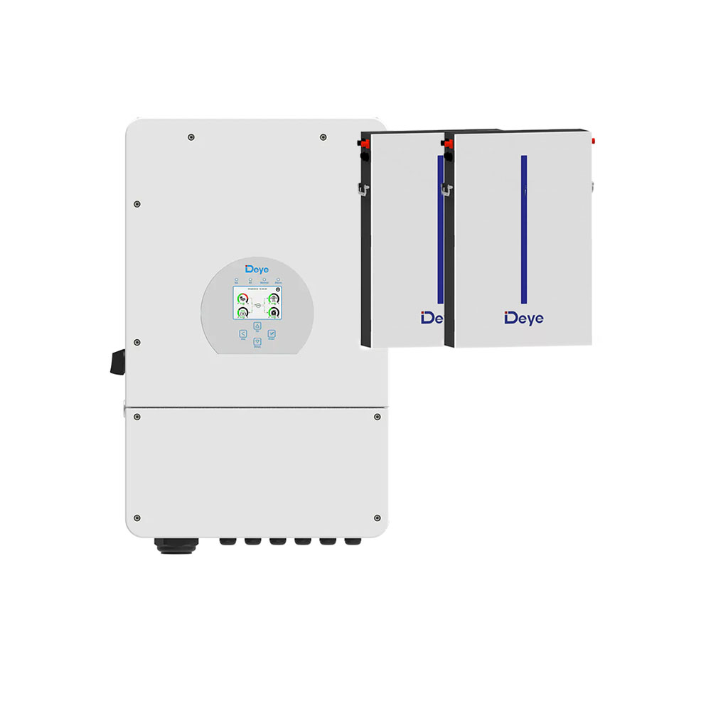Deye-Kit einphasiger 8-kW-Hybrid-Wechselrichter und 12,28-kWh-Batterie