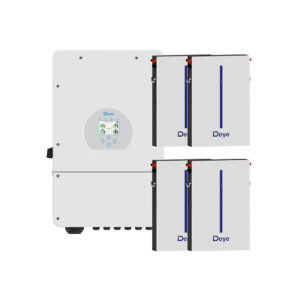 Deye hybride eenfasige omvormer 8kW kit en 24.56kWh batterij