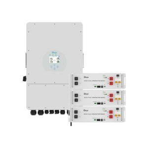 Deye 12kW driefasige hybride omvormer en 15.36kWh batterij kit