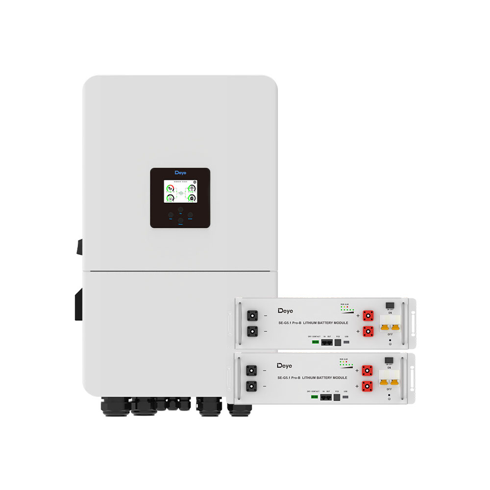 Deye 15kW driefasige hybride omvormer en 10.24kWh batterij kit