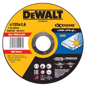 DEWALT Disco da taglio Extreme per acciaio inox 125×1.6mm
