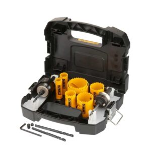 DEWALT Set 13 seghe bimetalliche 16-64mm con 2 mandrini e 2 punte