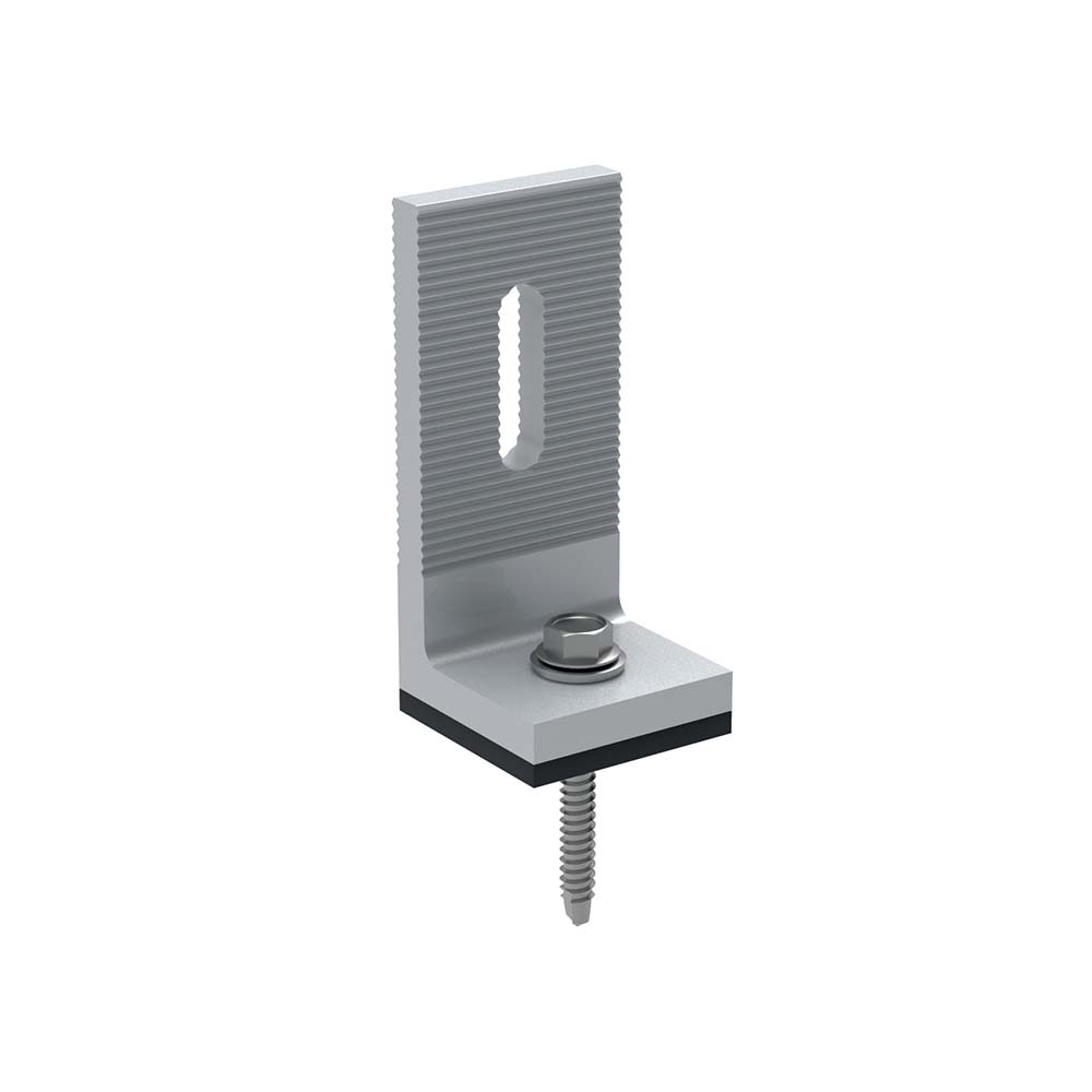 Soporte en L H85mm con tornillo compatible con perfiles serie 100